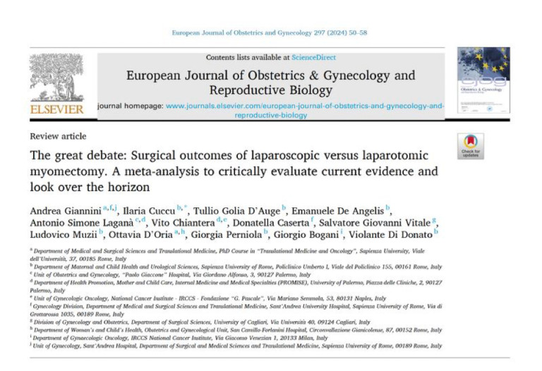 Miomectomia: laparoscopia vs laparotomia